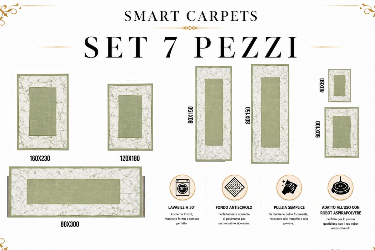 SET TAPPETI SMART 7 PEZZI (VERDE)